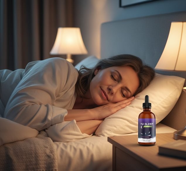 Woman waking up rested and happy